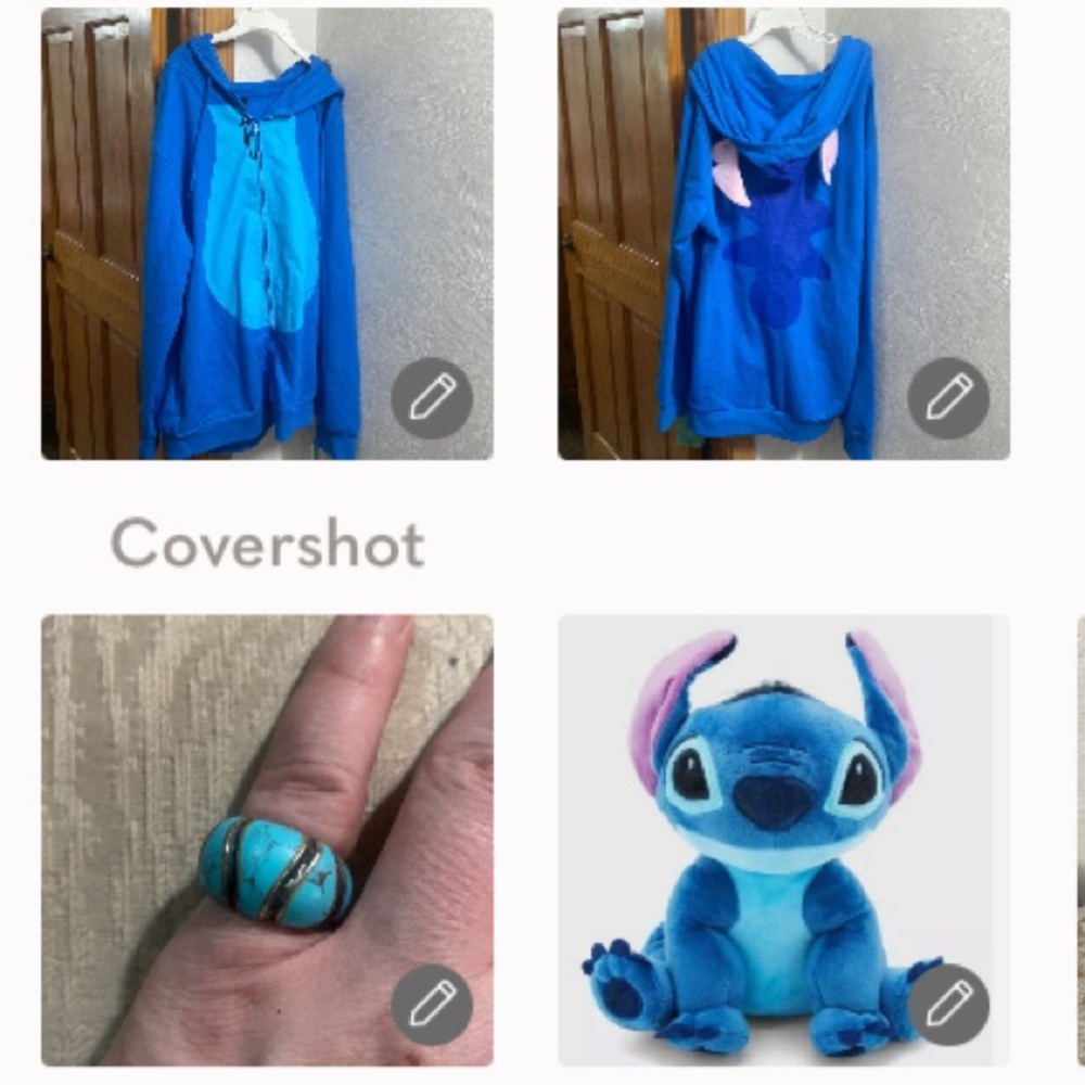 Stitch hoodie XL/14+Plush Bank NIP 9”💙+CHUNKY 925💧CFJ Ring sz7